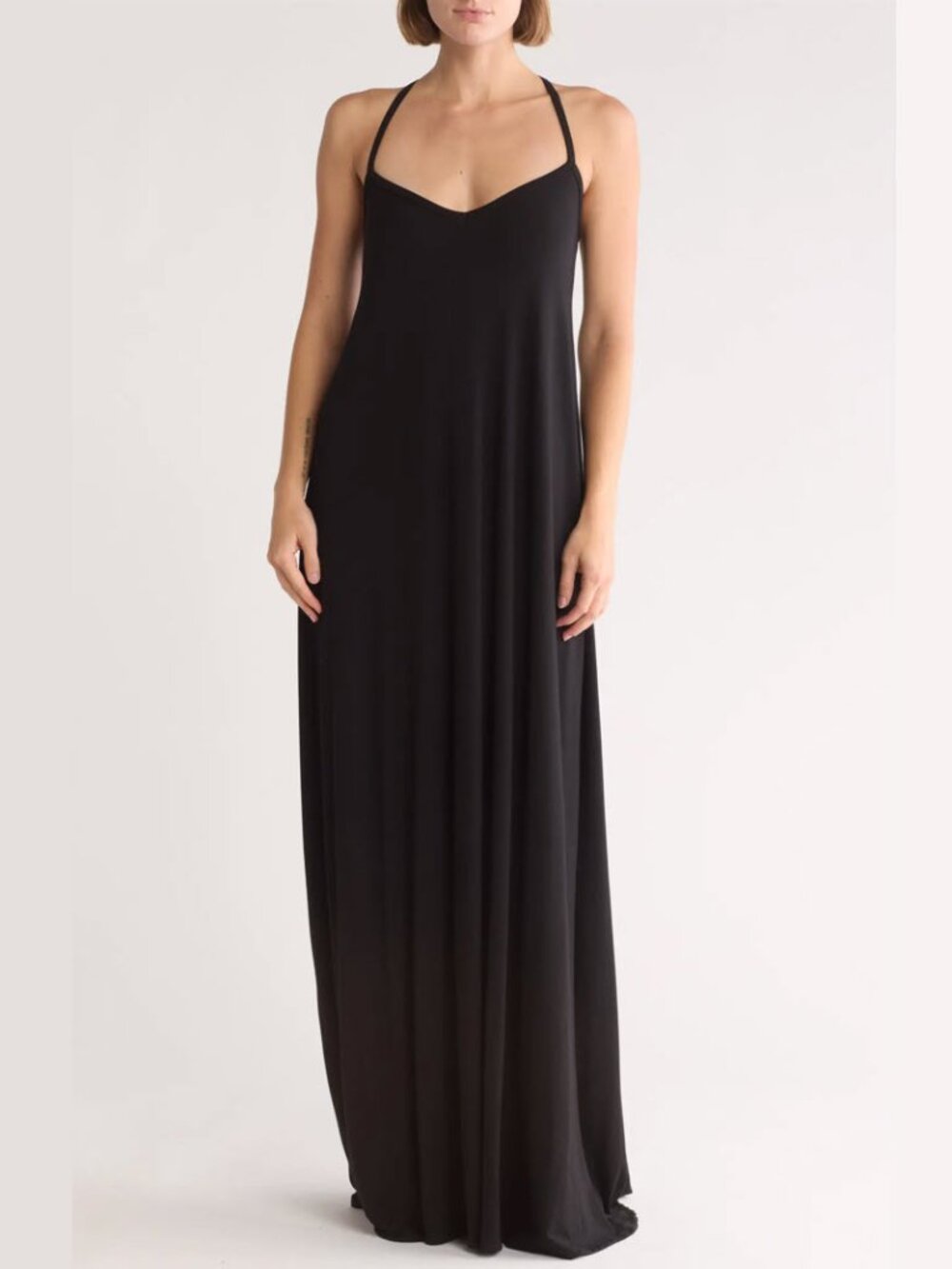GO COUTURE Black Jersey Maxi Dress - XL BRAND NEW